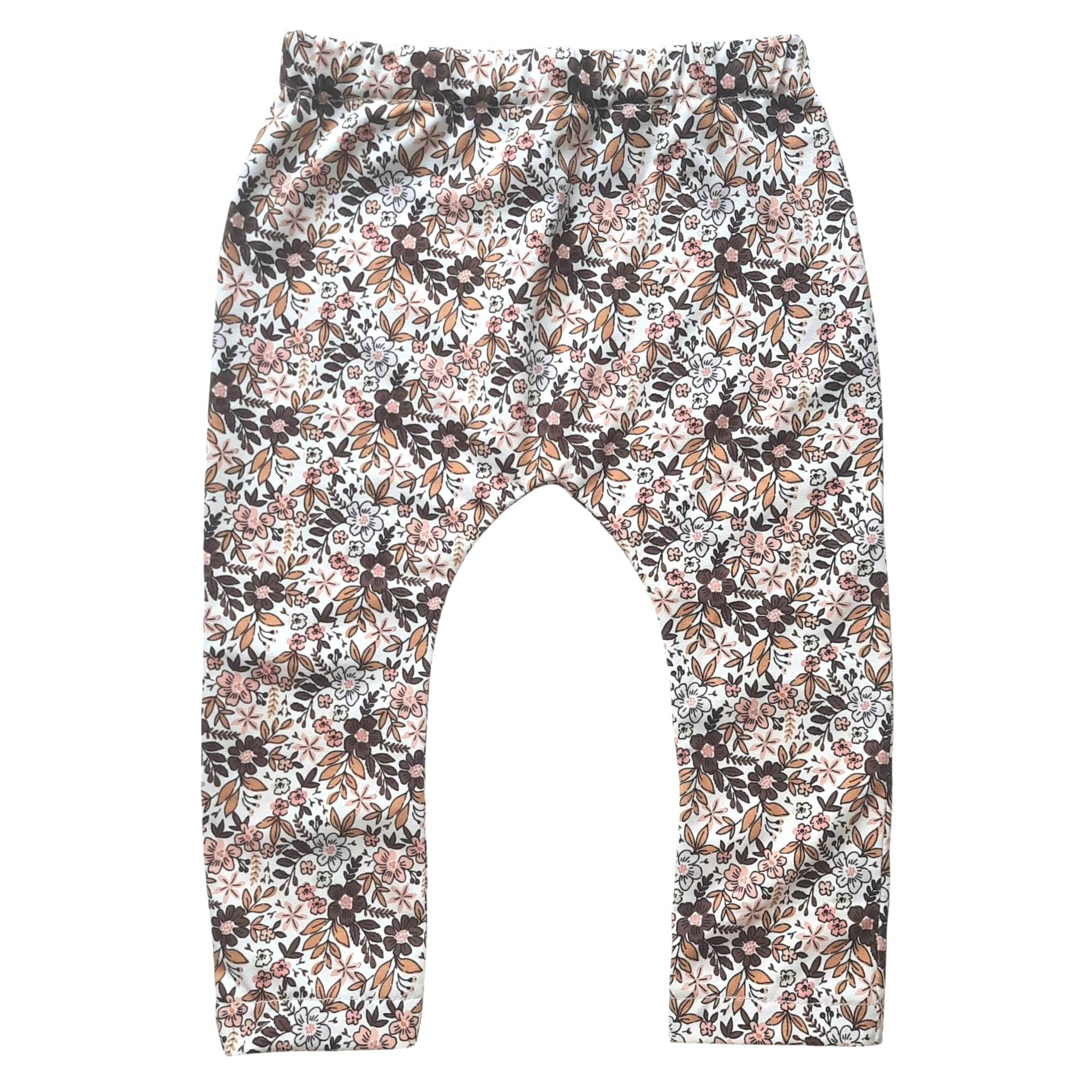 Legging gemengde bloem ecru maat 74/80