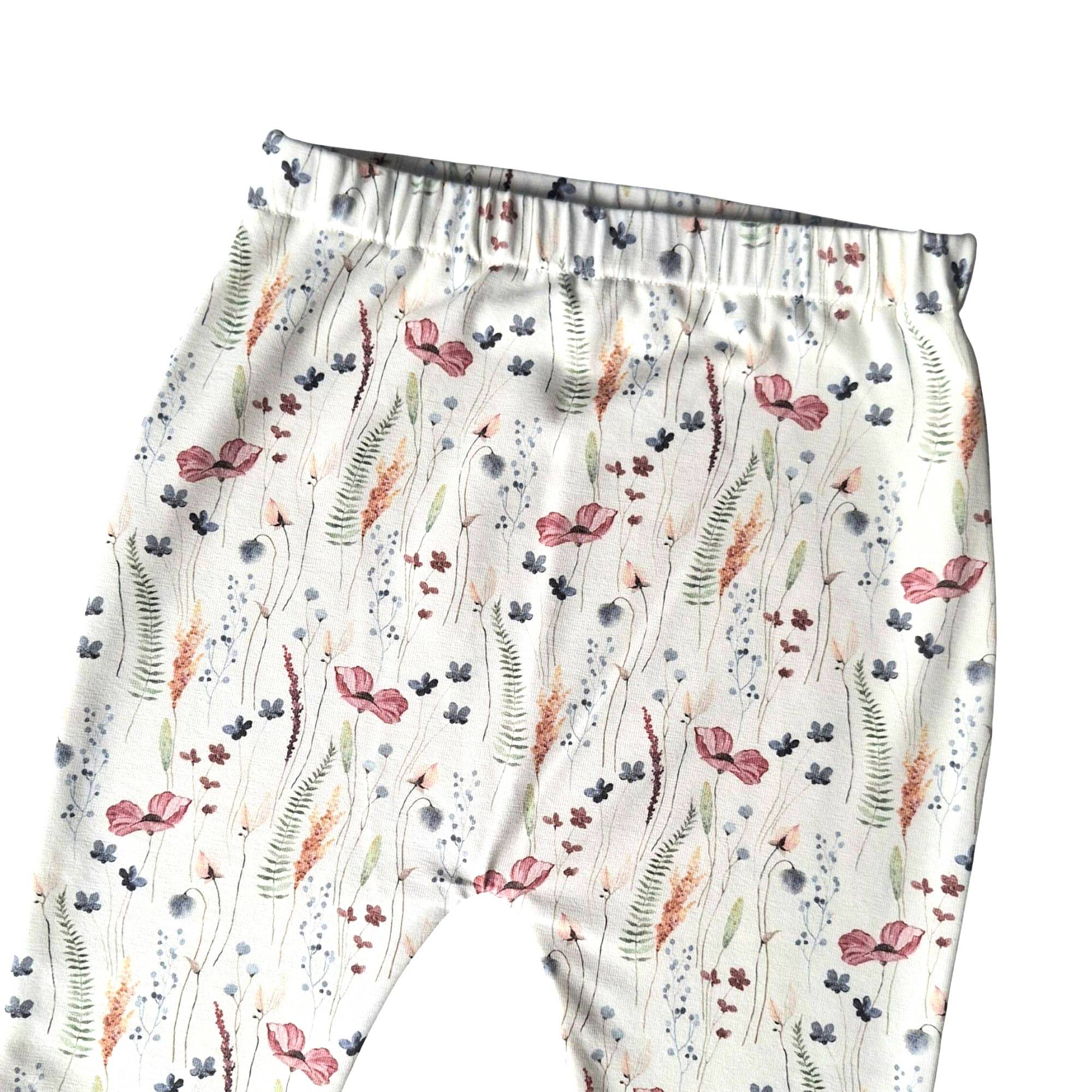 Flared legging veld klaproos maat 98/104
