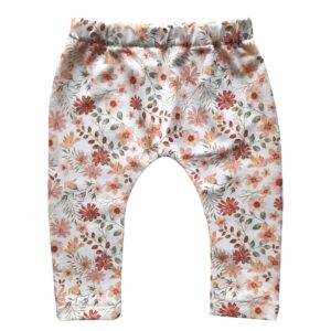 Legging pastel bloem perzik maat 50/56