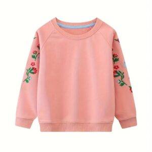 Sweater koraal bloemen maat 98/104