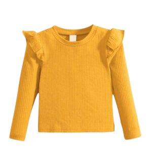 Donkergeel shirt lange mouw maat 74