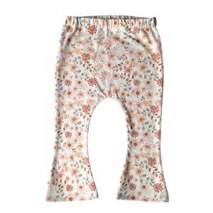 Flared legging pastel bloem perzik maat 86/92