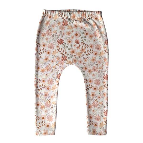 Legging pastel bloem perzik maat 86/92