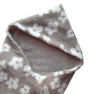 Wikkeldoek badstof beige – teddy bloemen