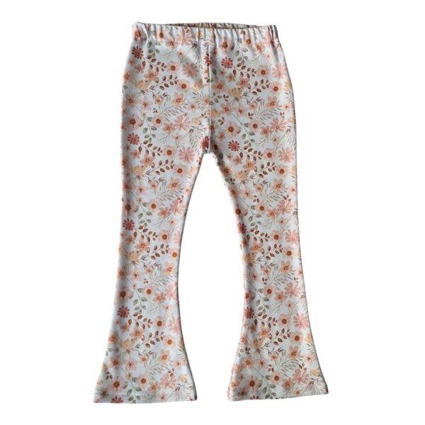 Flared legging pastel bloem perzik maat 98/104 - Afbeelding 4