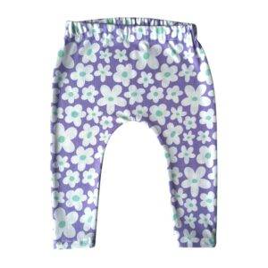 Legging lila bloemen maat 50/56