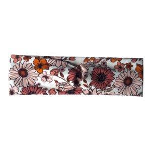 Twisted haarband – vintage madeliefjes klei roze – maat 86/92