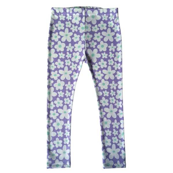 Legging lila bloemen maat 98/104 - Afbeelding 2