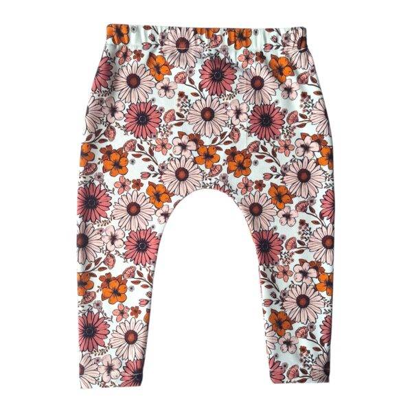 Legging vintage madeliefjes klei roze maat 50/56
