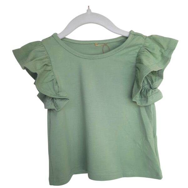 Groen shirt ruches maat 62/68