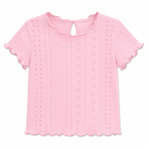 Lichtroze shirtje broderie maat 62/68