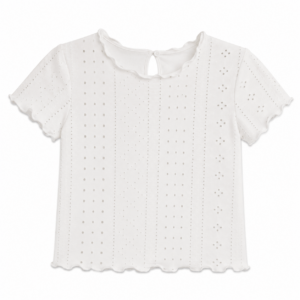 Wit shirtje broderie maat 62/68