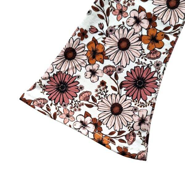 Flared legging vintage madeliefjes klei roze maat 98/104 - Afbeelding 3