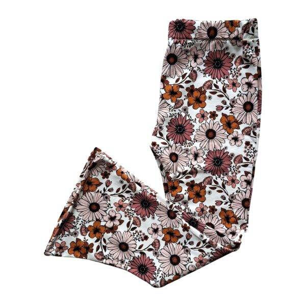 Flared legging vintage madeliefjes klei roze maat 98/104 - Afbeelding 2