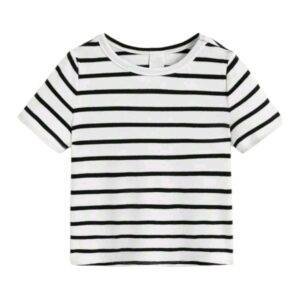 Shirt zwart/wit streepjes maat 62/68