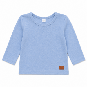 Lichtblauw gemêleerd shirt maat 74/80