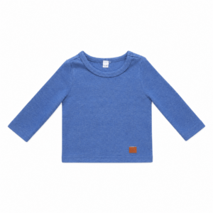 Blauw gemêleerd shirt maat 74/80