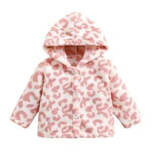 Fleece jasje panter wit-roze maat 62/68