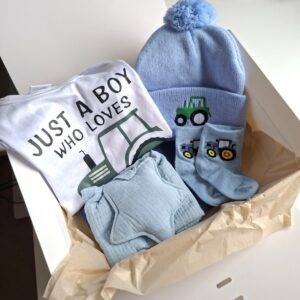 Kraamcadeau pakket – blauw – jongen – trekker