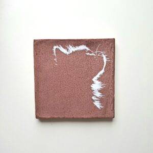 Tegeltje silhouet kat – donkerroze