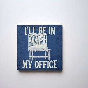 Tegeltje ‘I'll be in my office' - donkerblauw