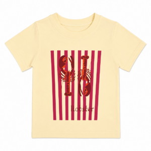 Geel shirt ‘lobster’ maat 122/128
