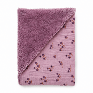 Wikkeldoek fleece mauve – hydrofiel bloemen